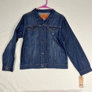 Levi's Denim Jacket Boys L Trucker Blue Button-Down NEW